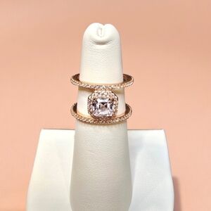 Henri Bendel Luxe Asscher Cut Pave Harness Ring